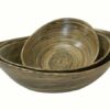 3pcs oval salad bowl - antique black finishing